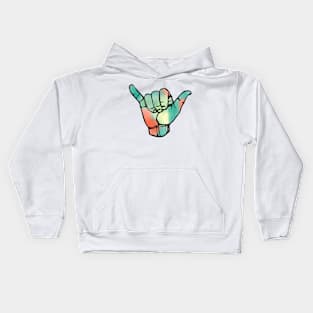 Brick and Teal Tie Dye Shaka Kids Hoodie